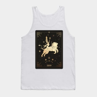 Leo Zodiac Sign Golden Tank Top